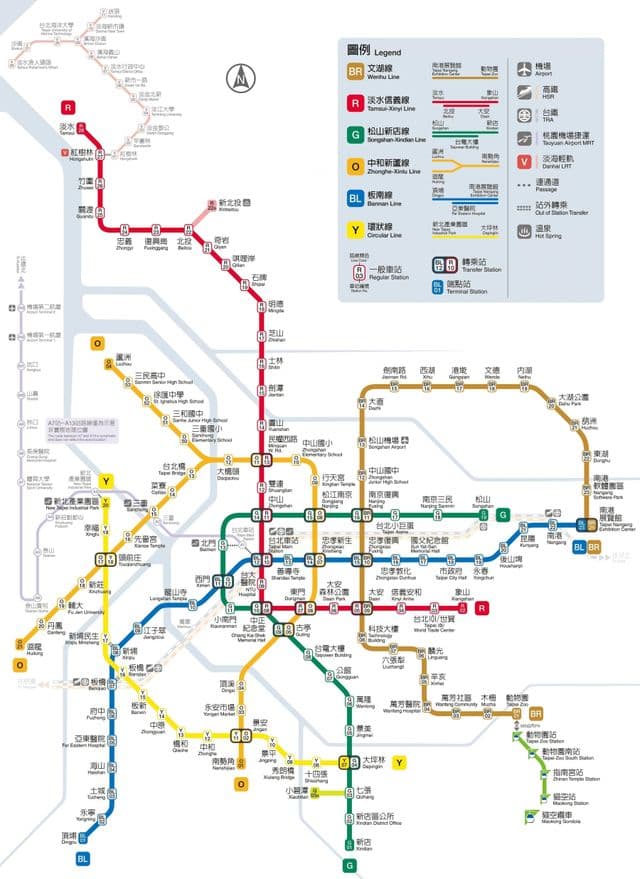 台北の地下鉄駅の地図