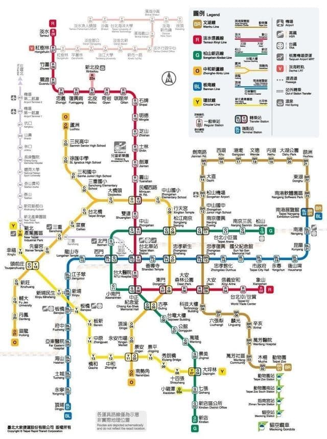 台北の地下鉄駅の地図
