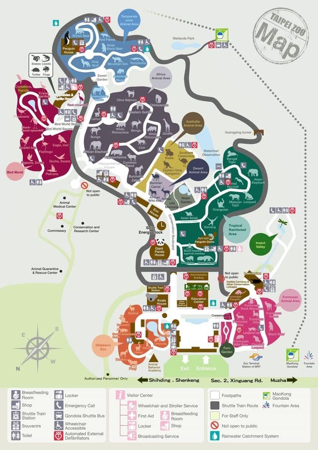台北の動物園の地図